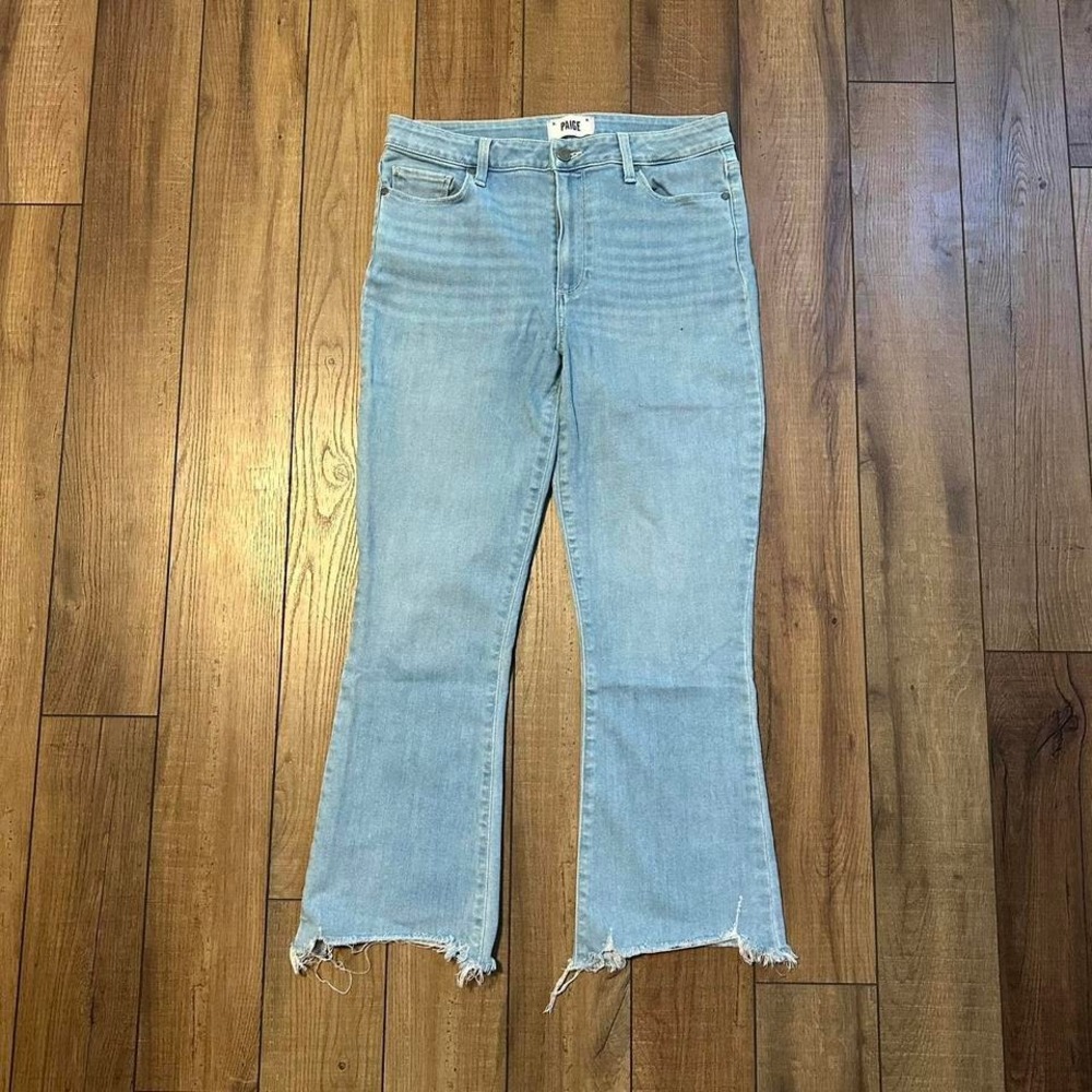 Paige Rorry Crop Flare Raw Hem Jeans Women's Size 30